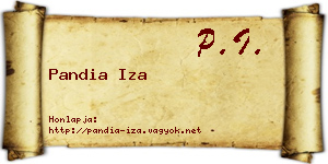 Pandia Iza névjegykártya